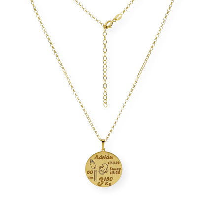Colgante Dije Nacimiento Ari en Plata 925 con Baño de Oro Rosa 18k