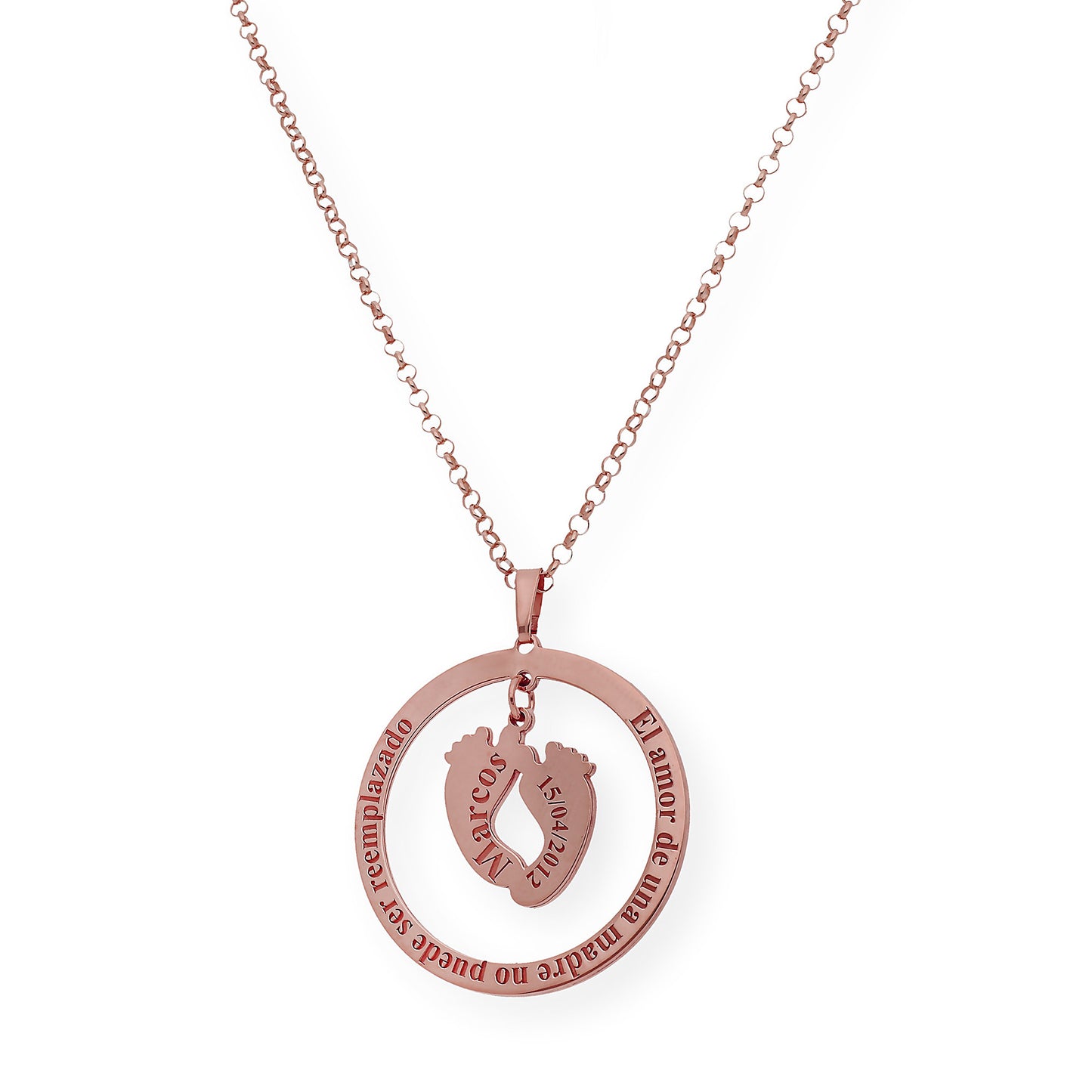 Colgante Aro Cersei Personalizado en Plata 925 con Baño de Oro Rosa 18k
