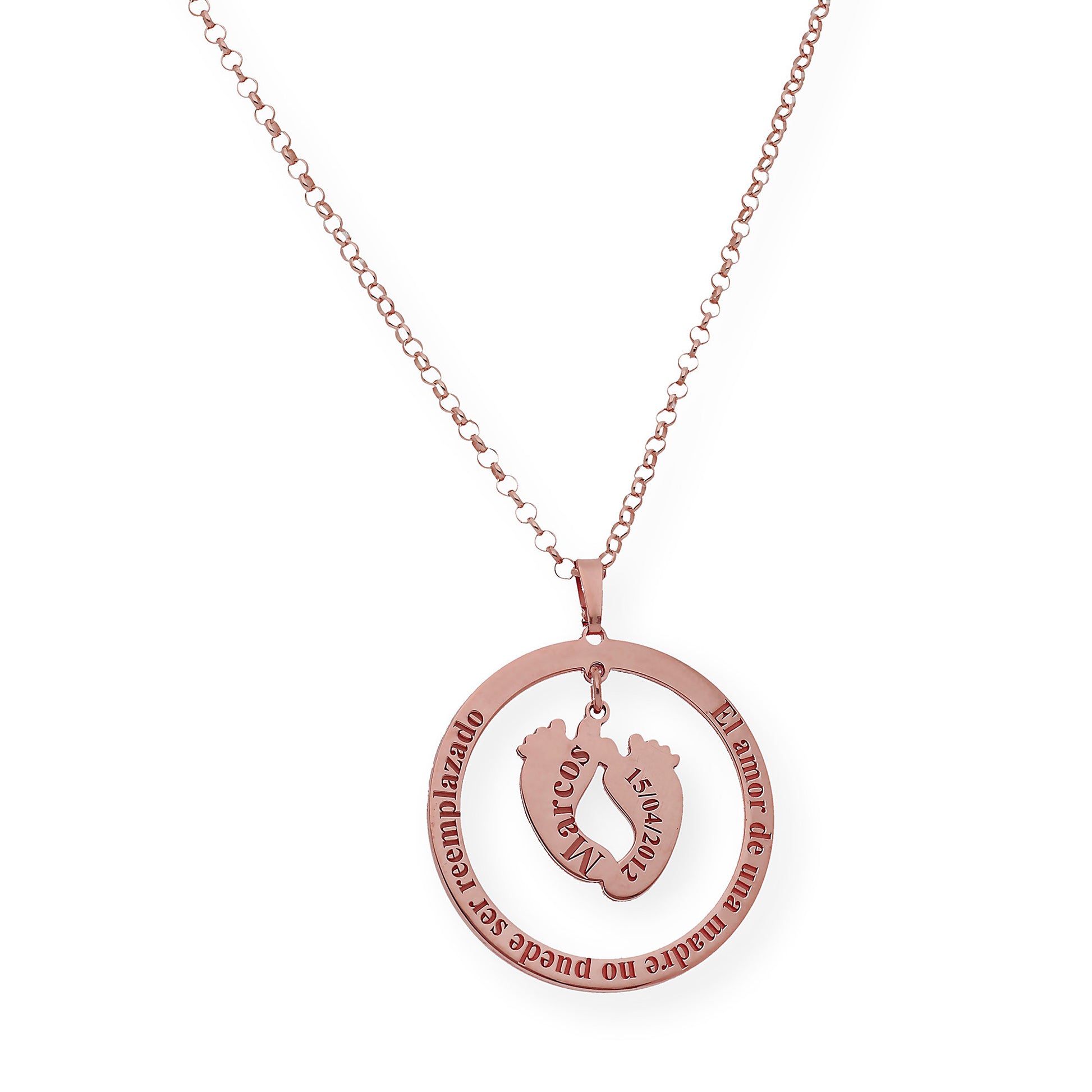 Colgante Aro Cersei Personalizado en Plata 925 con Baño de Oro Rosa 18k