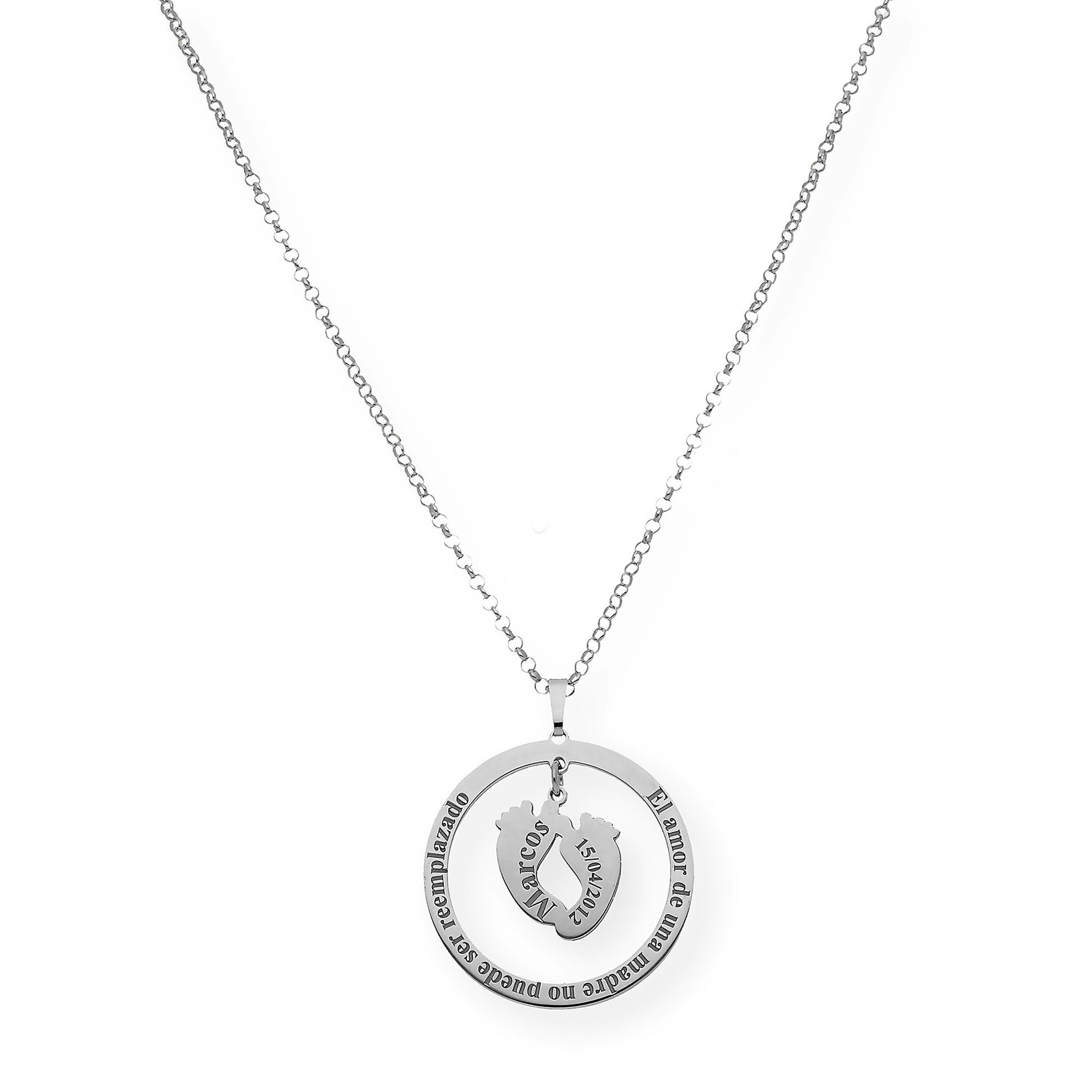 Colgante Aro Cersei Personalizado en Plata 925 con Baño de Oro Rosa 18k