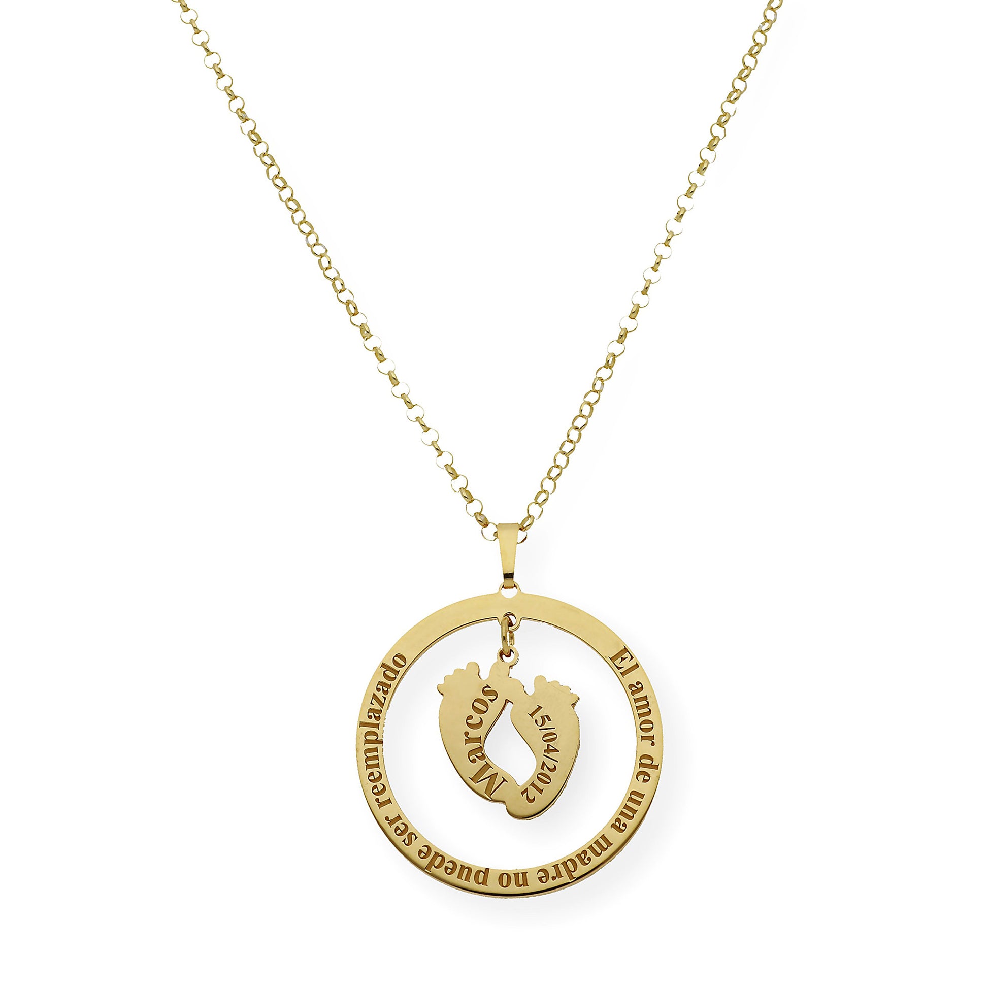 Colgante Aro Cersei Personalizado en Plata 925 con Baño de Oro Rosa 18k