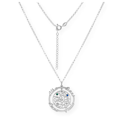Colgante Dafne Orla Floral con Nombres en Plata 925