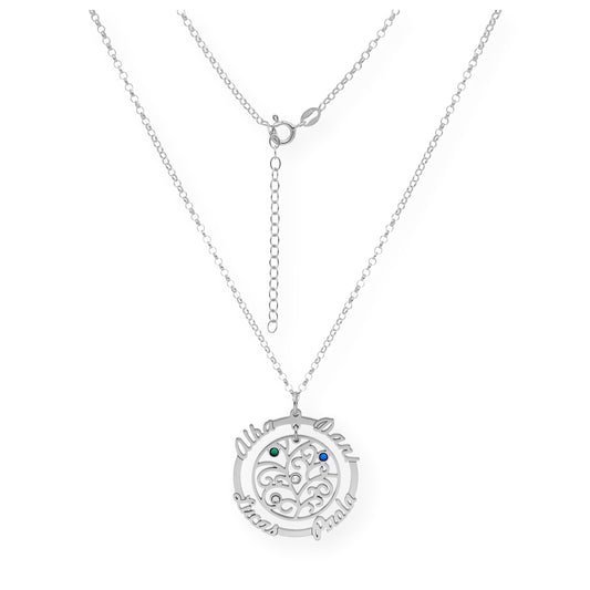 Colgante Dafne Orla Floral con Nombres en Plata 925