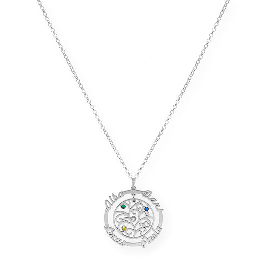 Colgante Dafne Orla Floral con Nombres en Plata 925