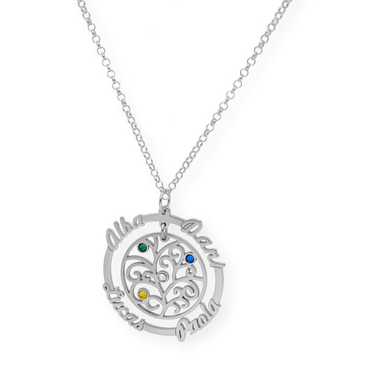 Colgante Dafne Orla Floral con Nombres en Plata 925
