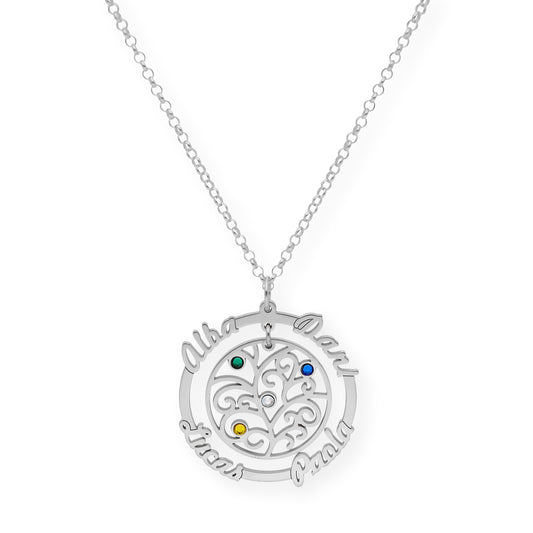 Colgante Dafne Orla Floral con Nombres en Plata 925