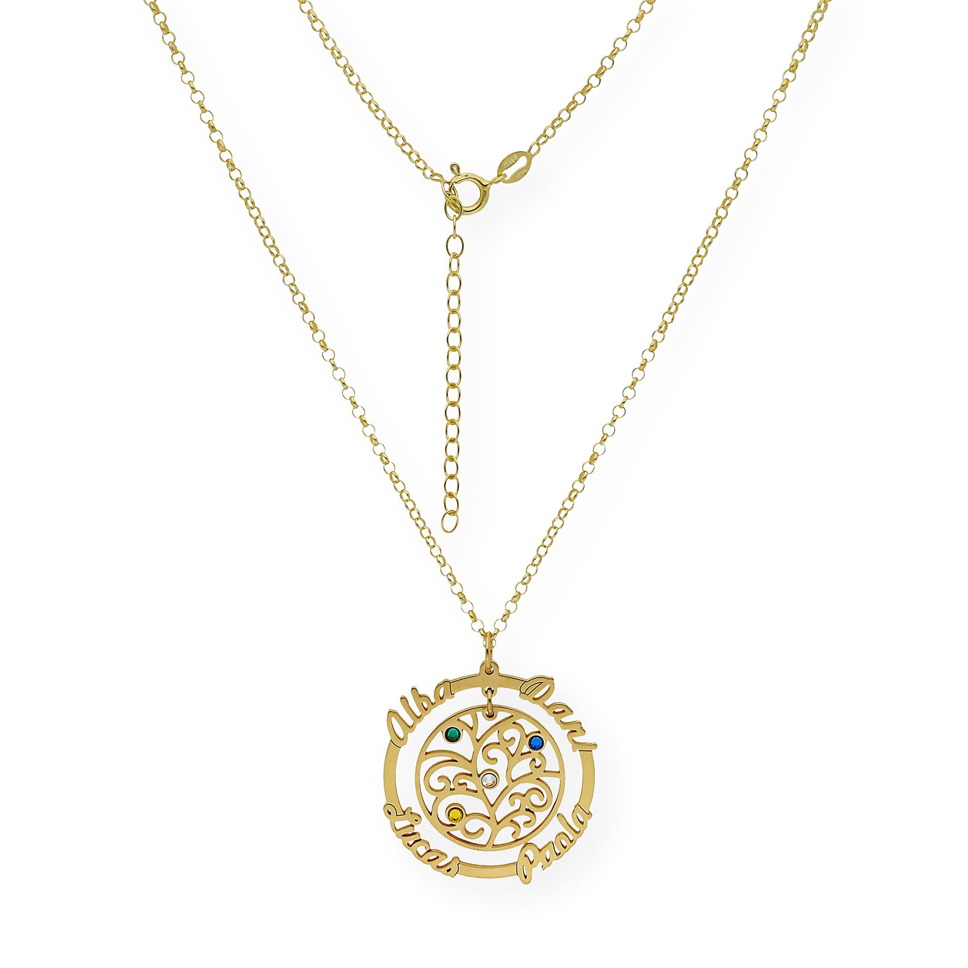 Colgante Dafne Orla Floral con Nombres en Plata 925