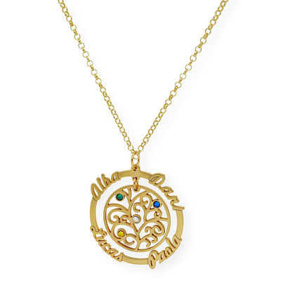 Colgante Dafne Orla Floral con Nombres en Plata 925