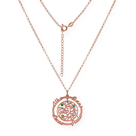 Colgante Dafne Orla Floral en Plata 925 con Baño de Oro Rosa 18k