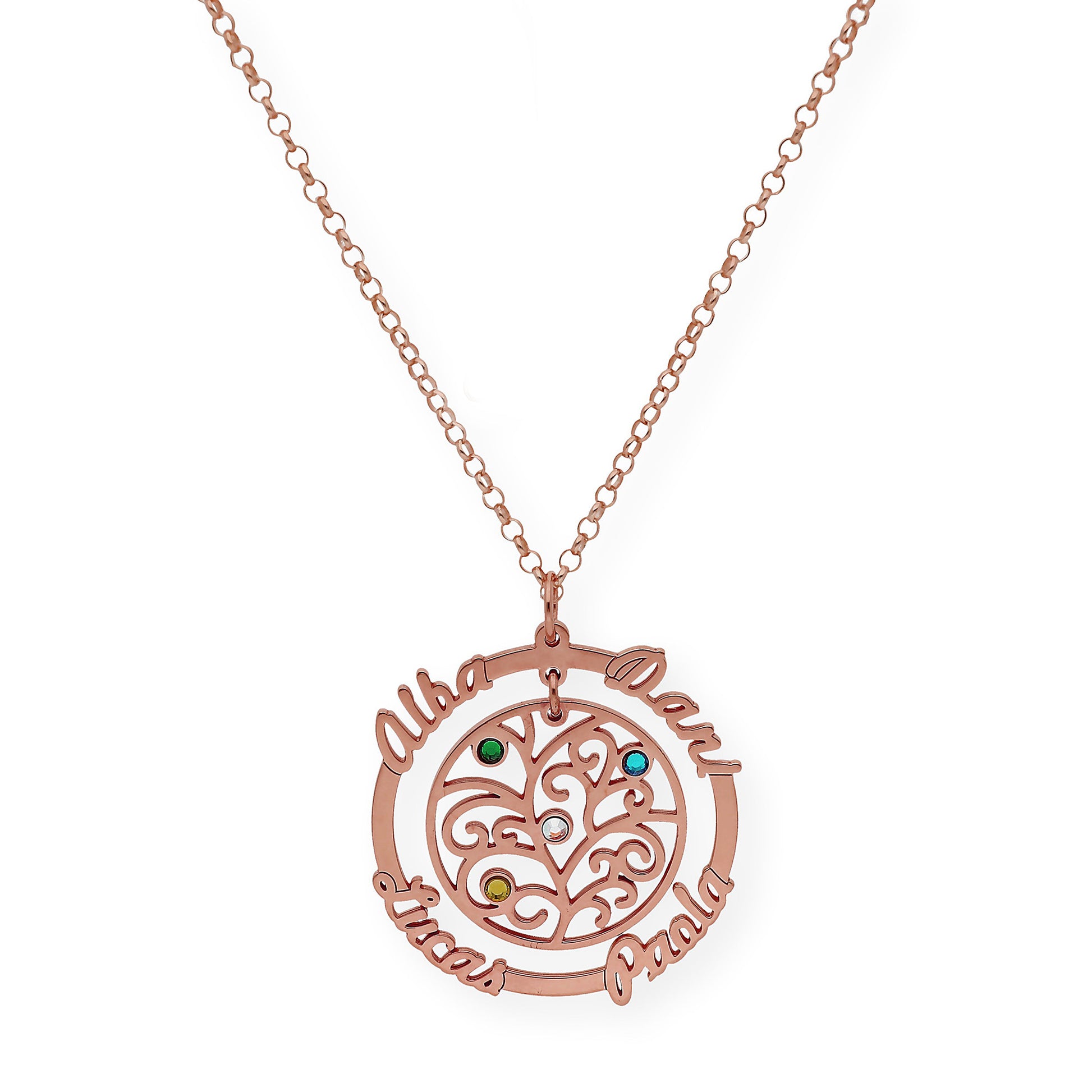 Colgante Dafne Orla Floral con Nombres en Plata 925