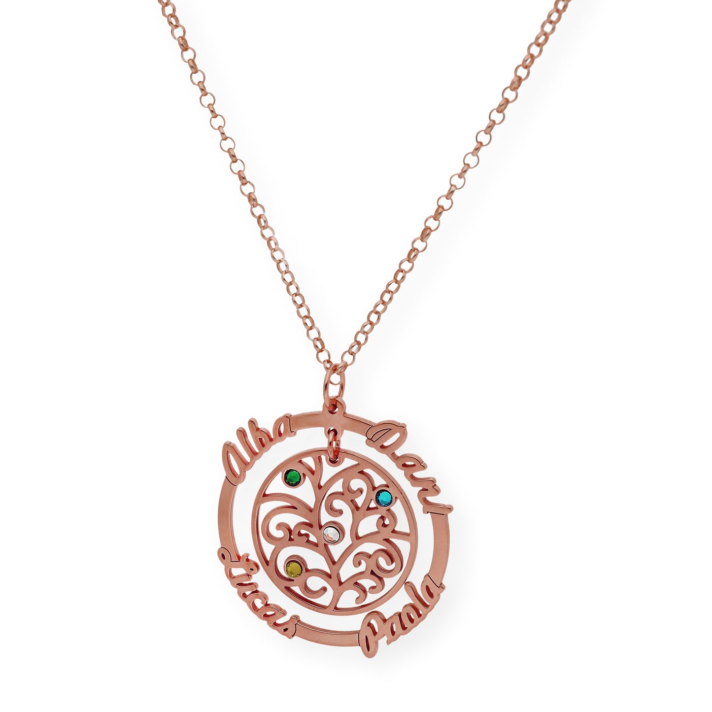 Colgante Dafne Orla Floral en Plata 925 con Baño de Oro Rosa 18k