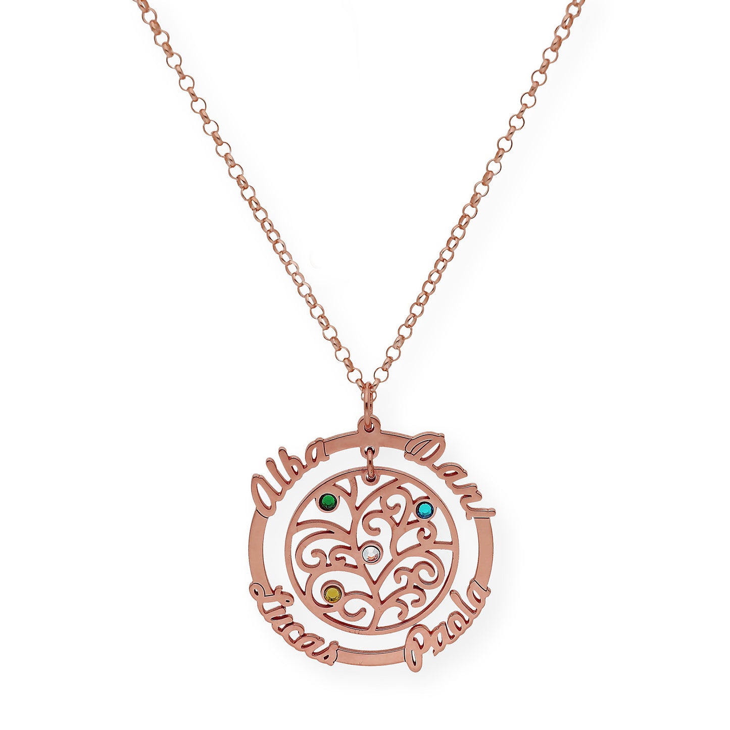 Colgante Dafne Orla Floral en Plata 925 con Baño de Oro Rosa 18k