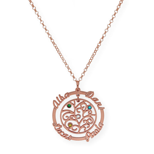Colgante Dafne Orla Floral en Plata 925 con Baño de Oro Rosa 18k