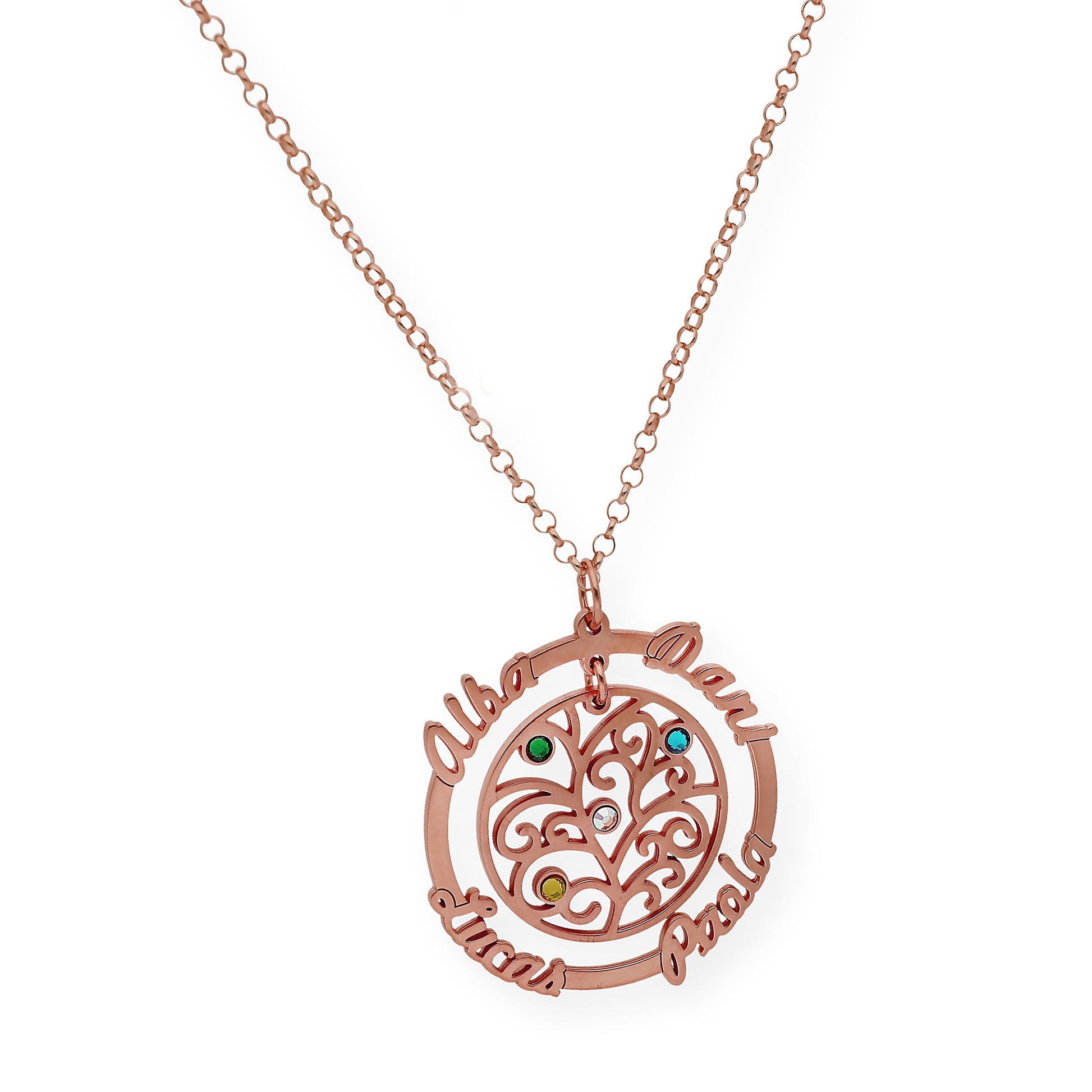 Colgante Dafne Orla Floral en Plata 925 con Baño de Oro Rosa 18k