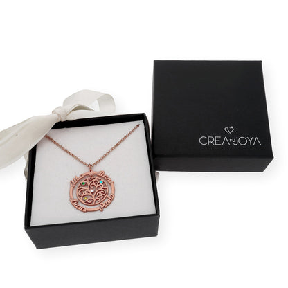 Colgante Dafne Orla Floral en Plata 925 con Baño de Oro Rosa 18k