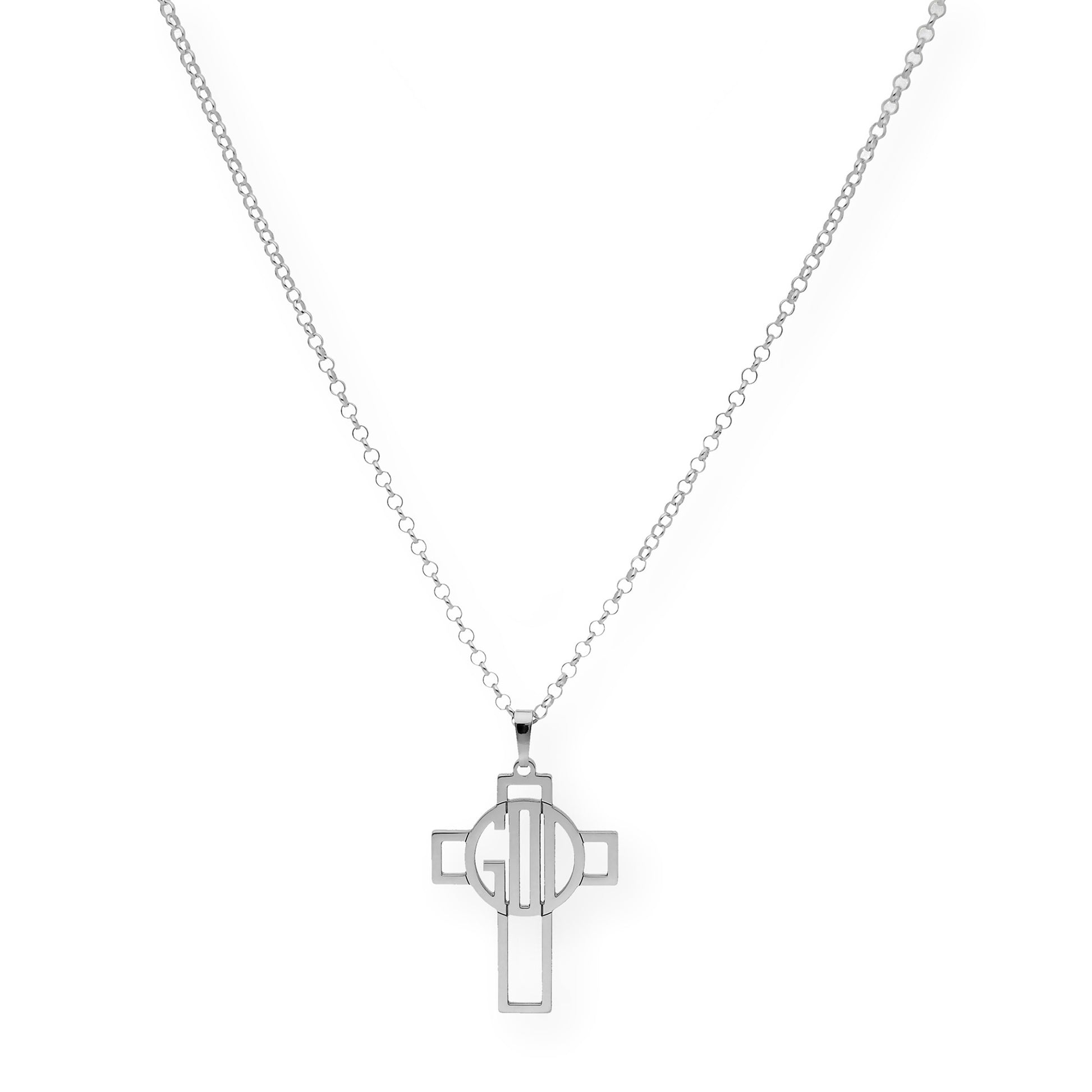 Colgante Cruz Calada Thedore Iniciales en Plata 925
