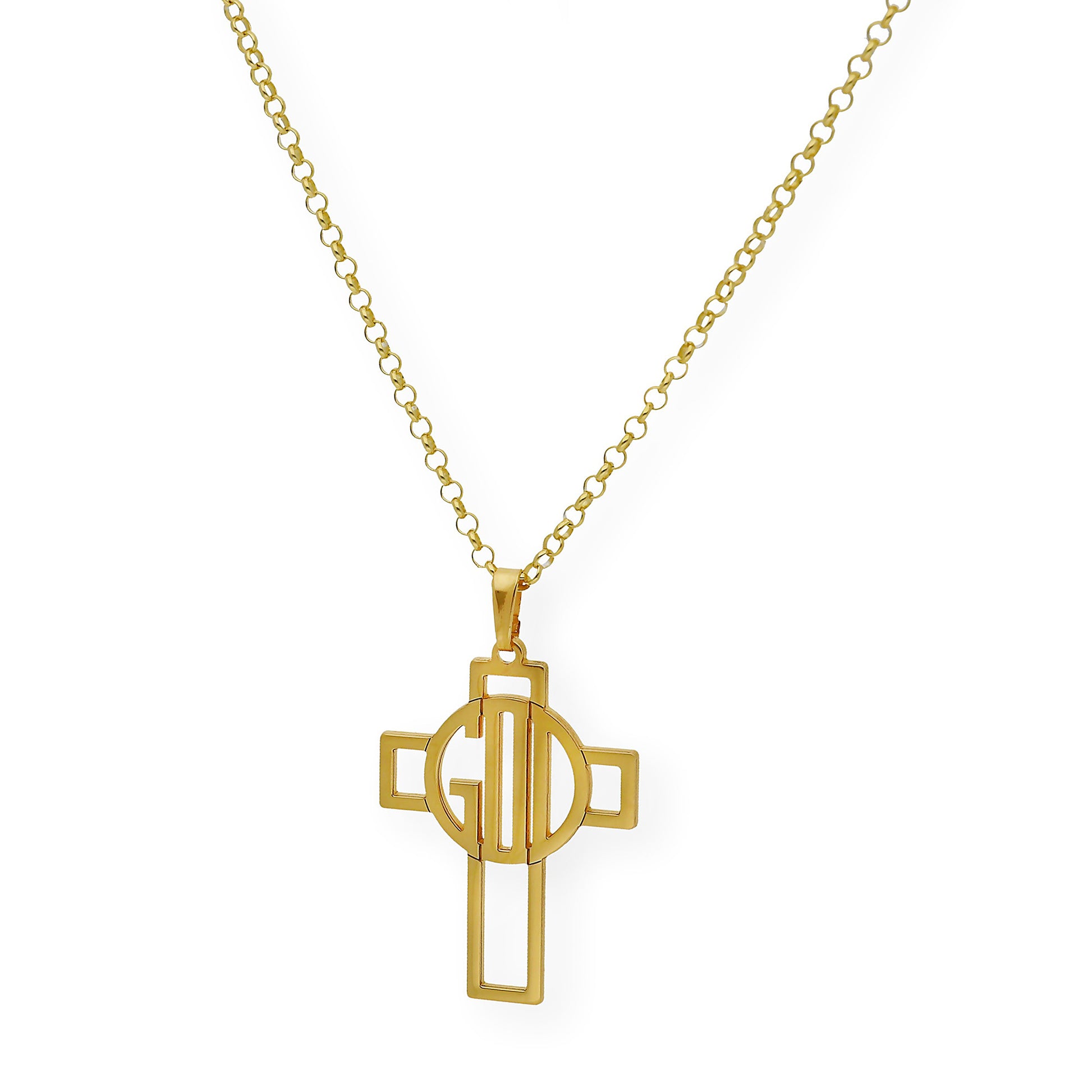 Colgante Cruz Calada Thedore Iniciales en Plata 925