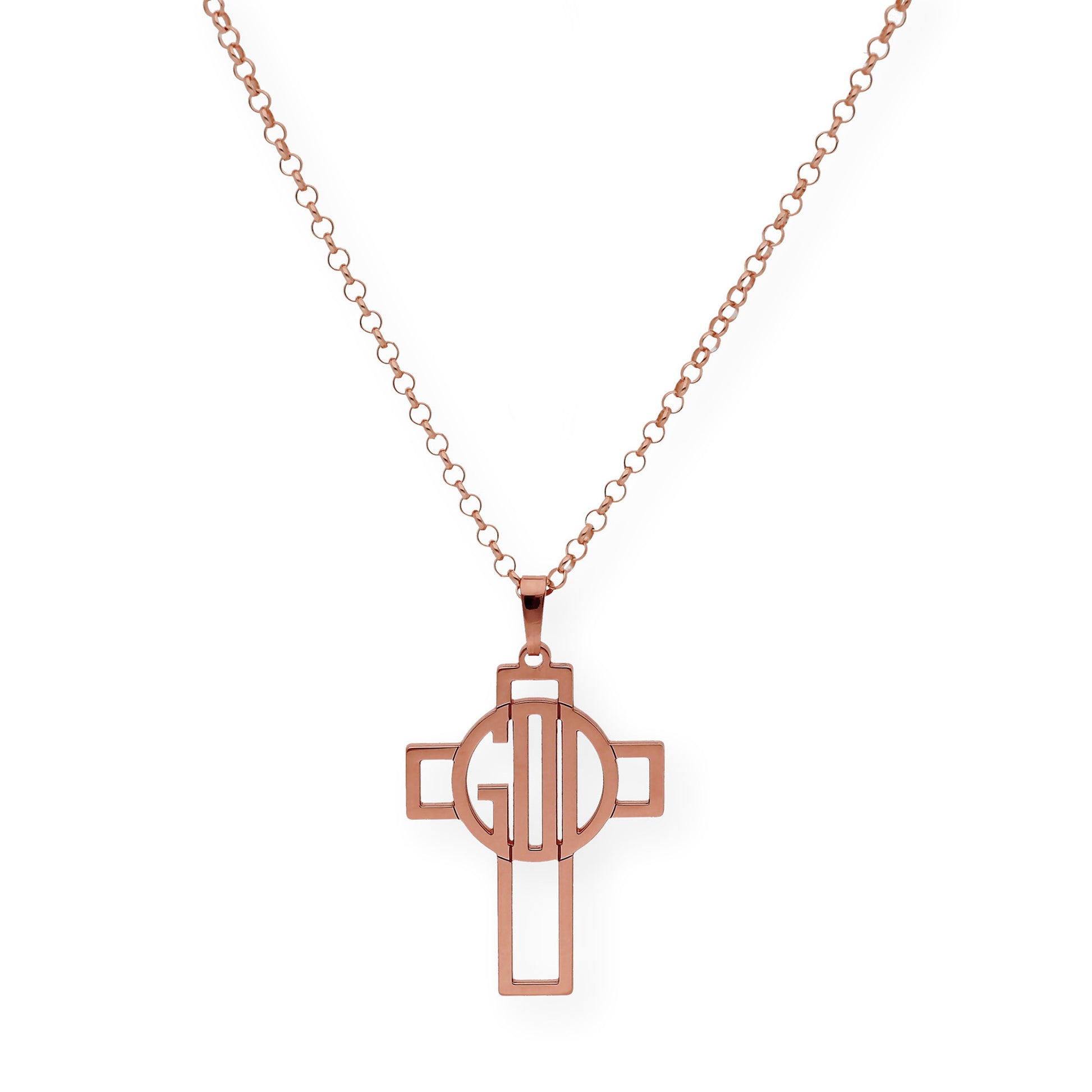 Colgante Cruz Calada Thedore Iniciales en Plata 925 con Baño de Oro 18k
