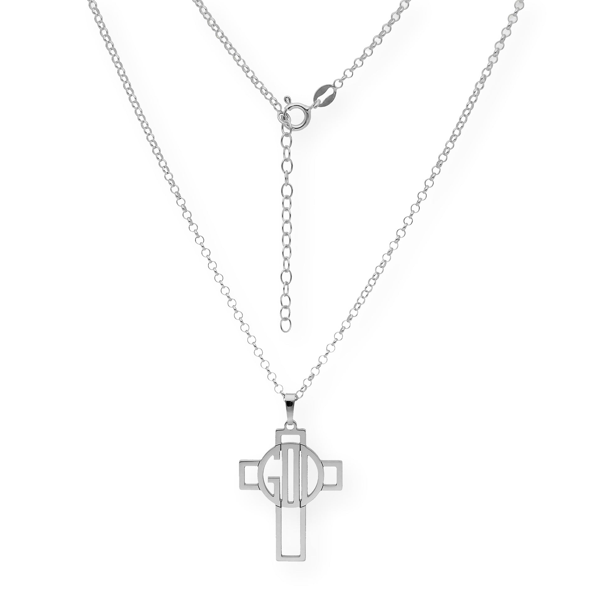Colgante Cruz Calada Thedore Iniciales en Plata 925 con Baño de Oro Rosa 18k