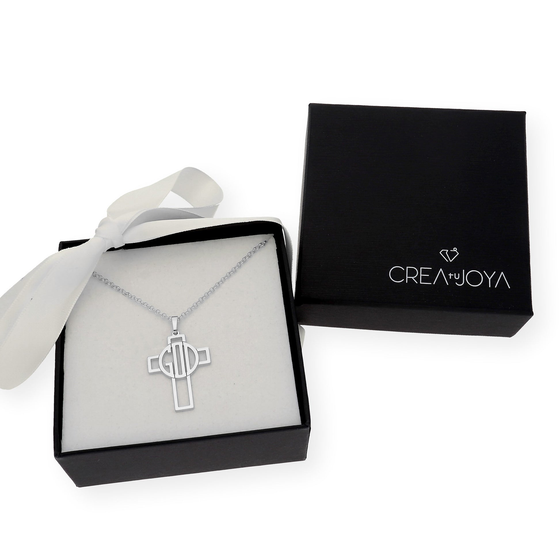 Colgante Cruz Calada Thedore Iniciales en Plata 925 con Baño de Oro 18k