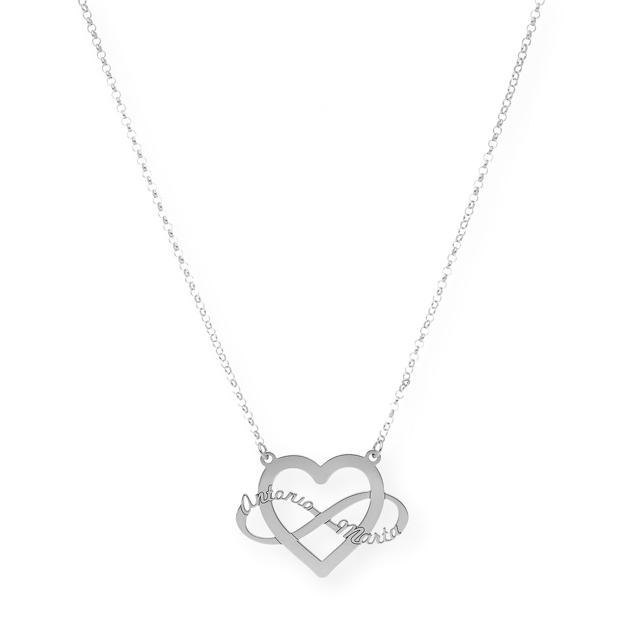 Colgante Corazón Infinito Hera en Plata 925 con Baño de Oro Rosa 18k