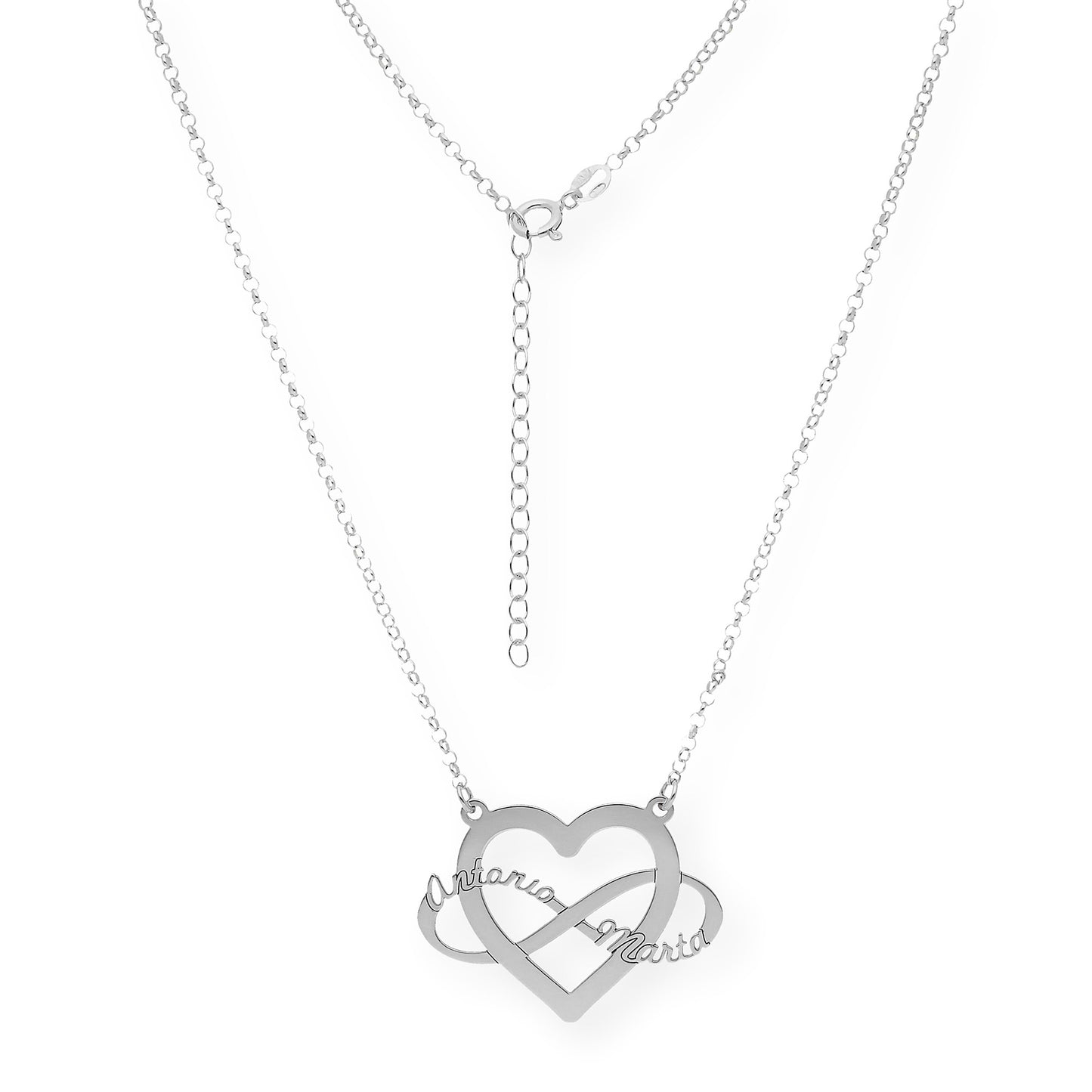 Colgante Corazón Infinito Hera en Plata 925 con Baño de Oro Rosa 18k