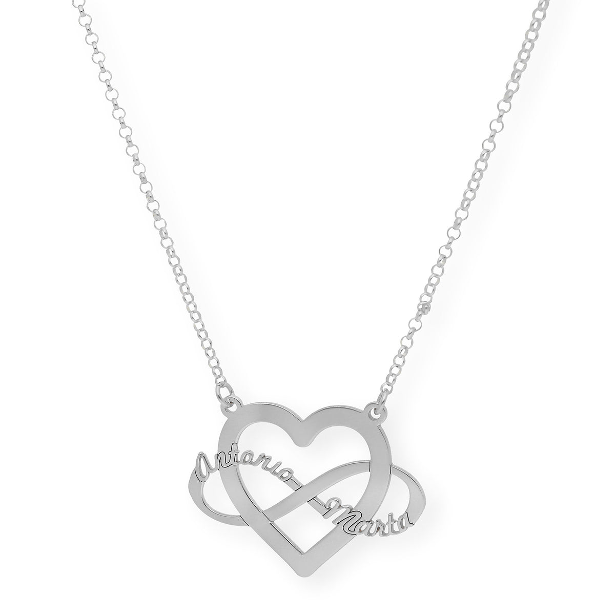 Colgante Corazón Infinito Hera en Plata 925 con Baño de Oro Rosa 18k