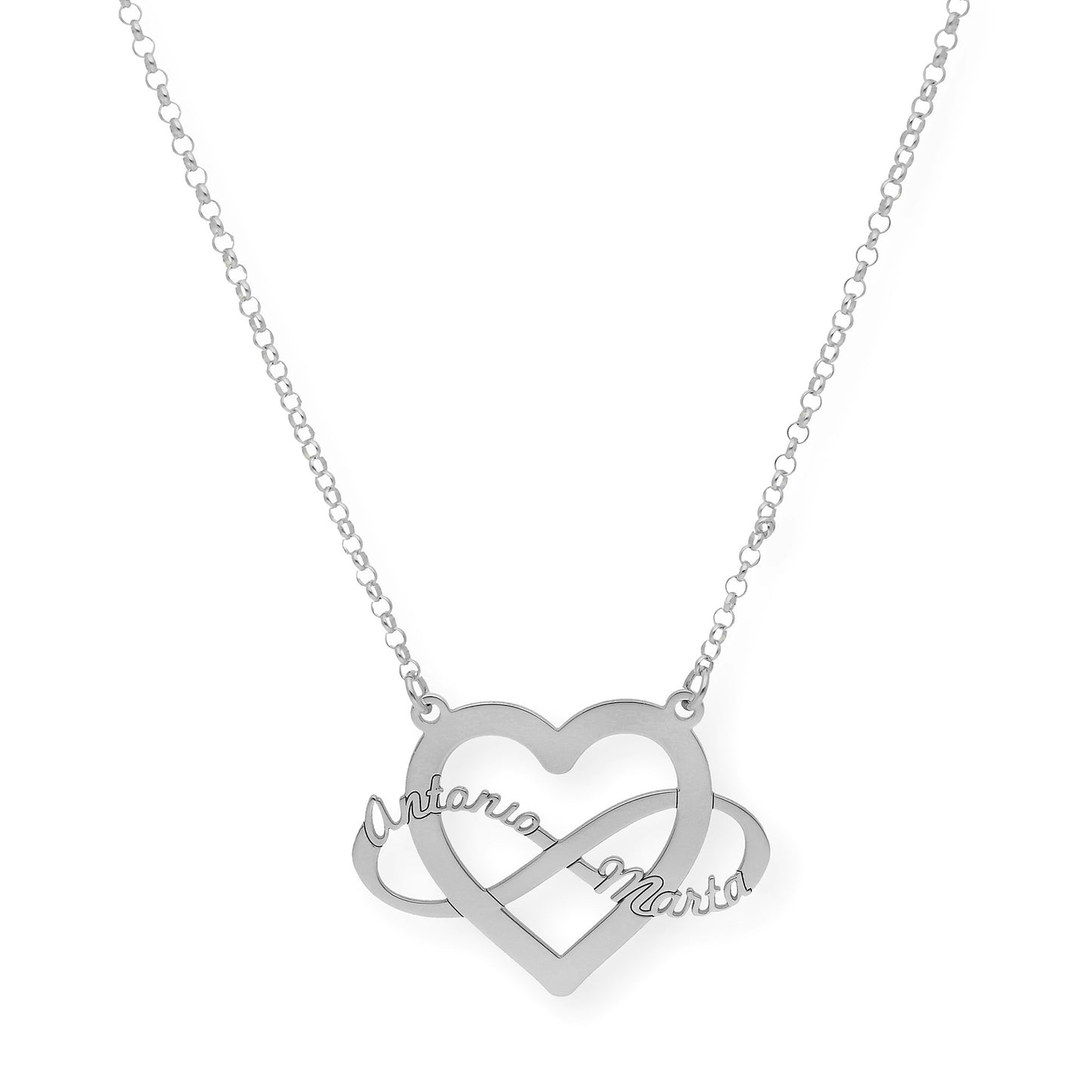 Colgante Corazón Infinito Hera en Plata 925 con Baño de Oro Rosa 18k