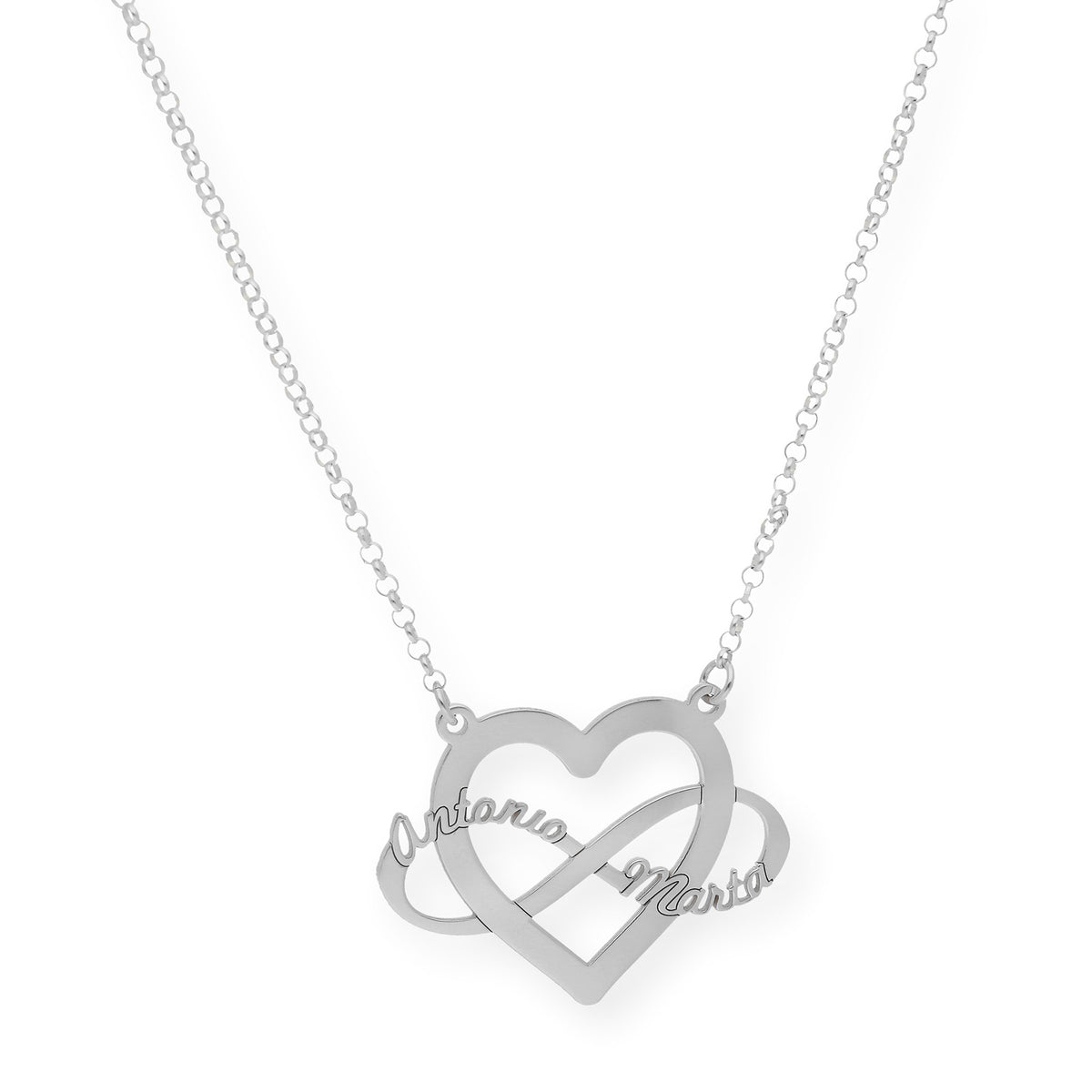 Colgante Corazón Infinito Hera en Plata 925 con Baño de Oro Rosa 18k