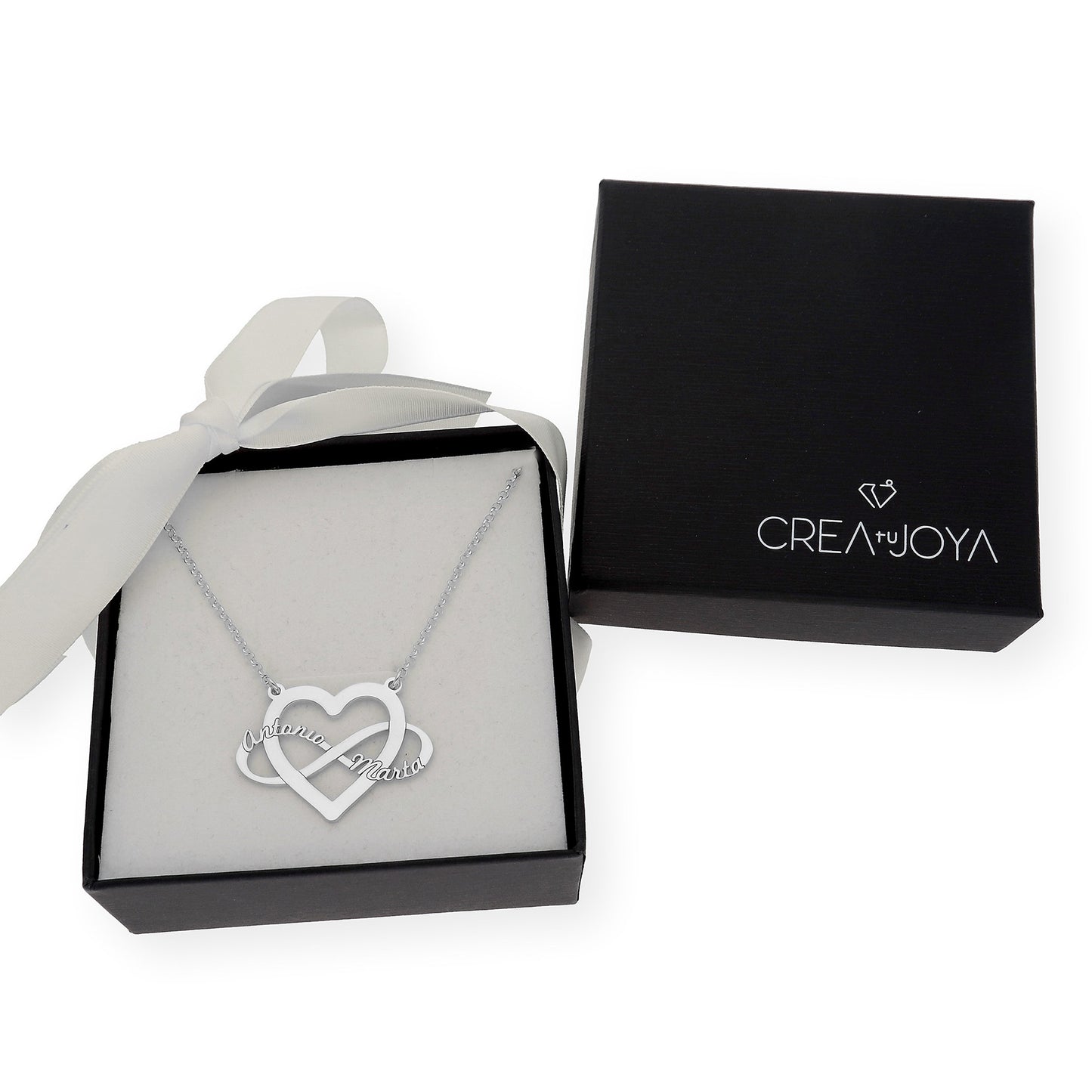 Colgante Corazón Infinito Hera en Plata 925 con Baño de Oro Rosa 18k