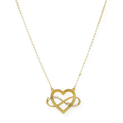 Colgante Corazón Infinito Hera en Plata 925 con Baño de Oro Rosa 18k