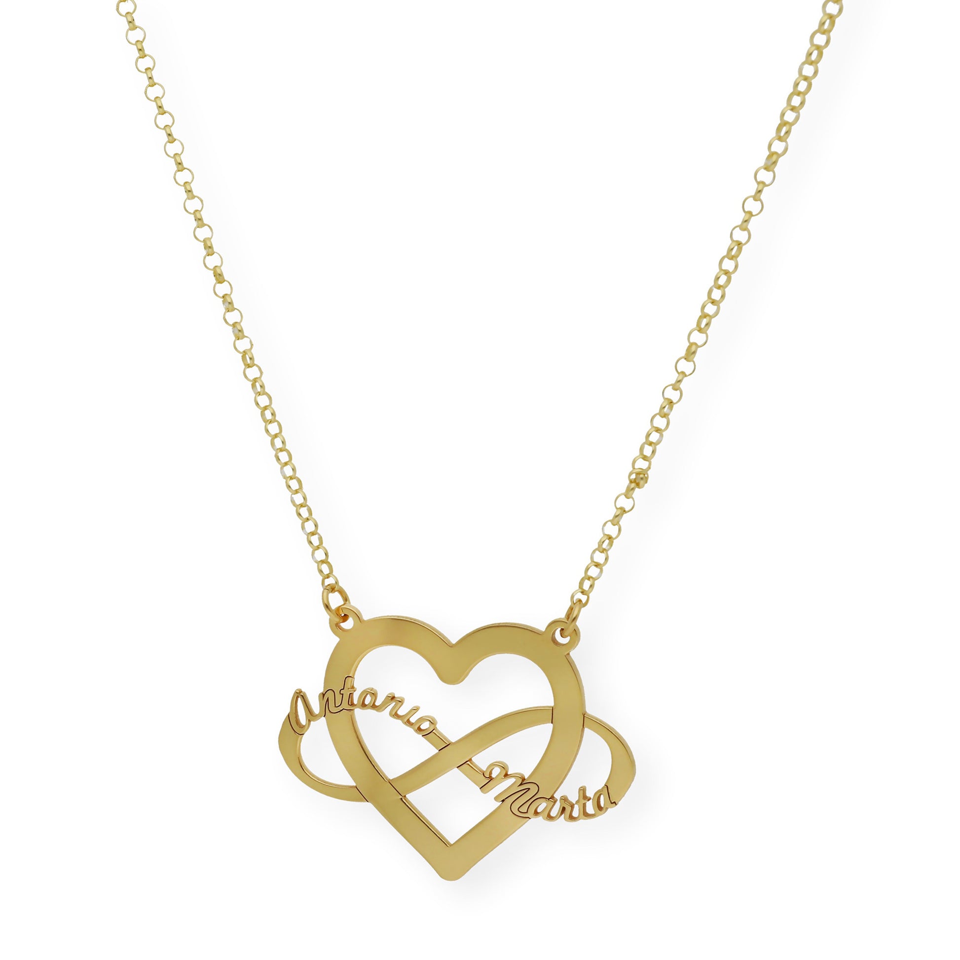 Colgante Corazón Infinito Hera en Plata 925 con Baño de Oro Rosa 18k