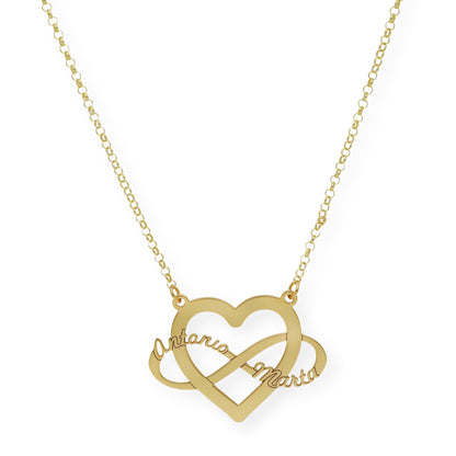 Colgante Corazón Infinito Hera en Plata 925 con Baño de Oro Rosa 18k