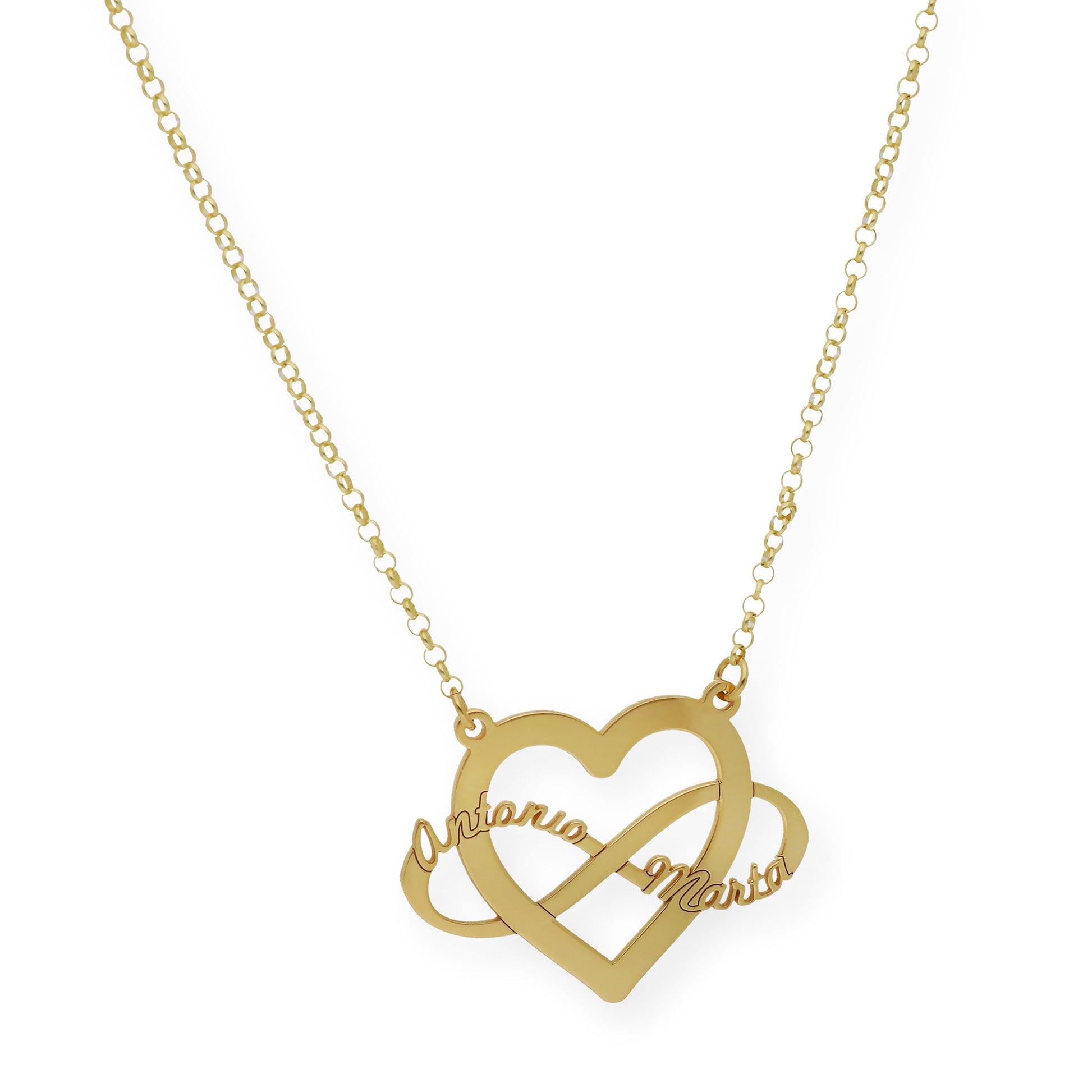 Colgante Corazón Infinito Hera en Plata 925 con Baño de Oro Rosa 18k