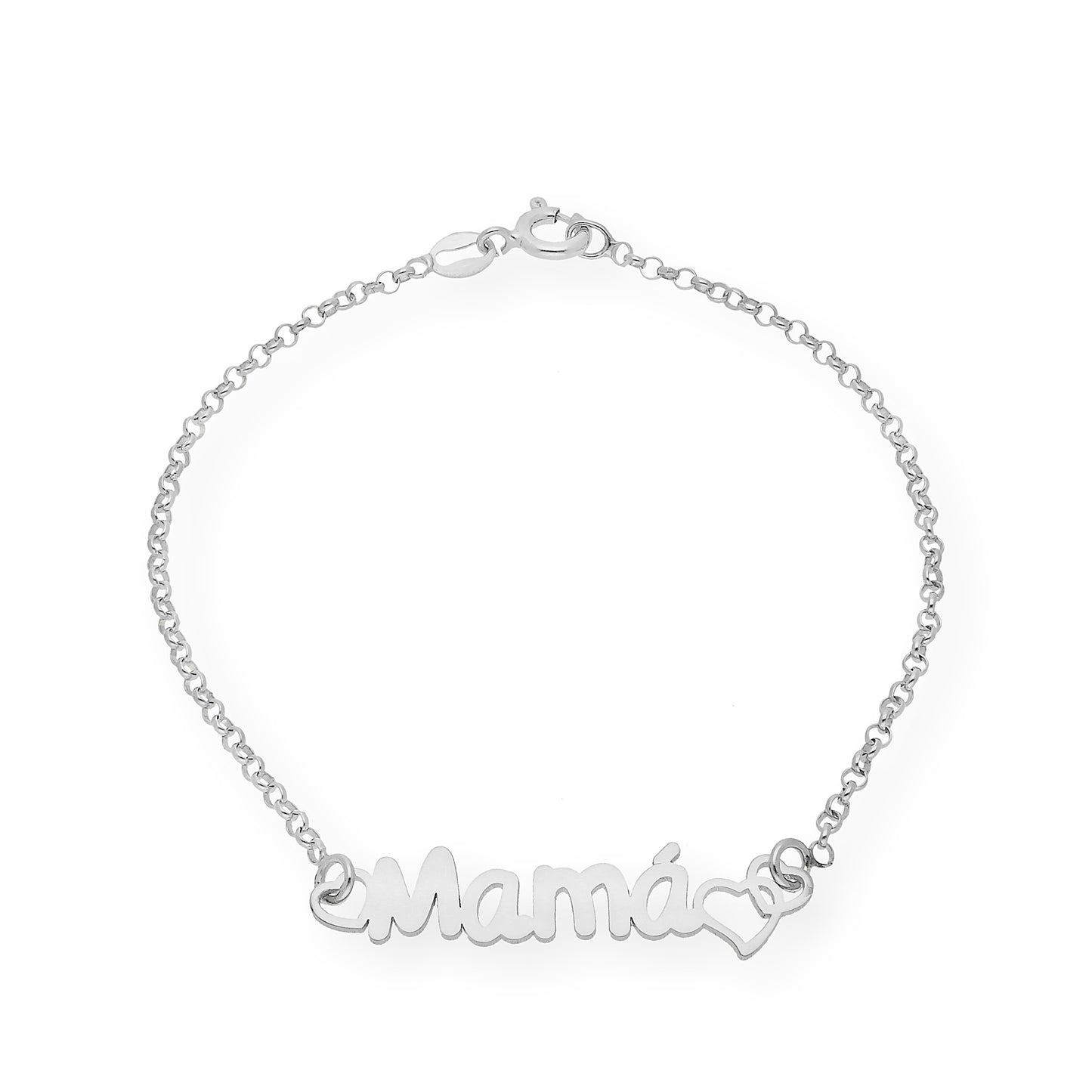 Pulsera Love Mamá Personalizada en Plata 925 con Baño de Oro 18k