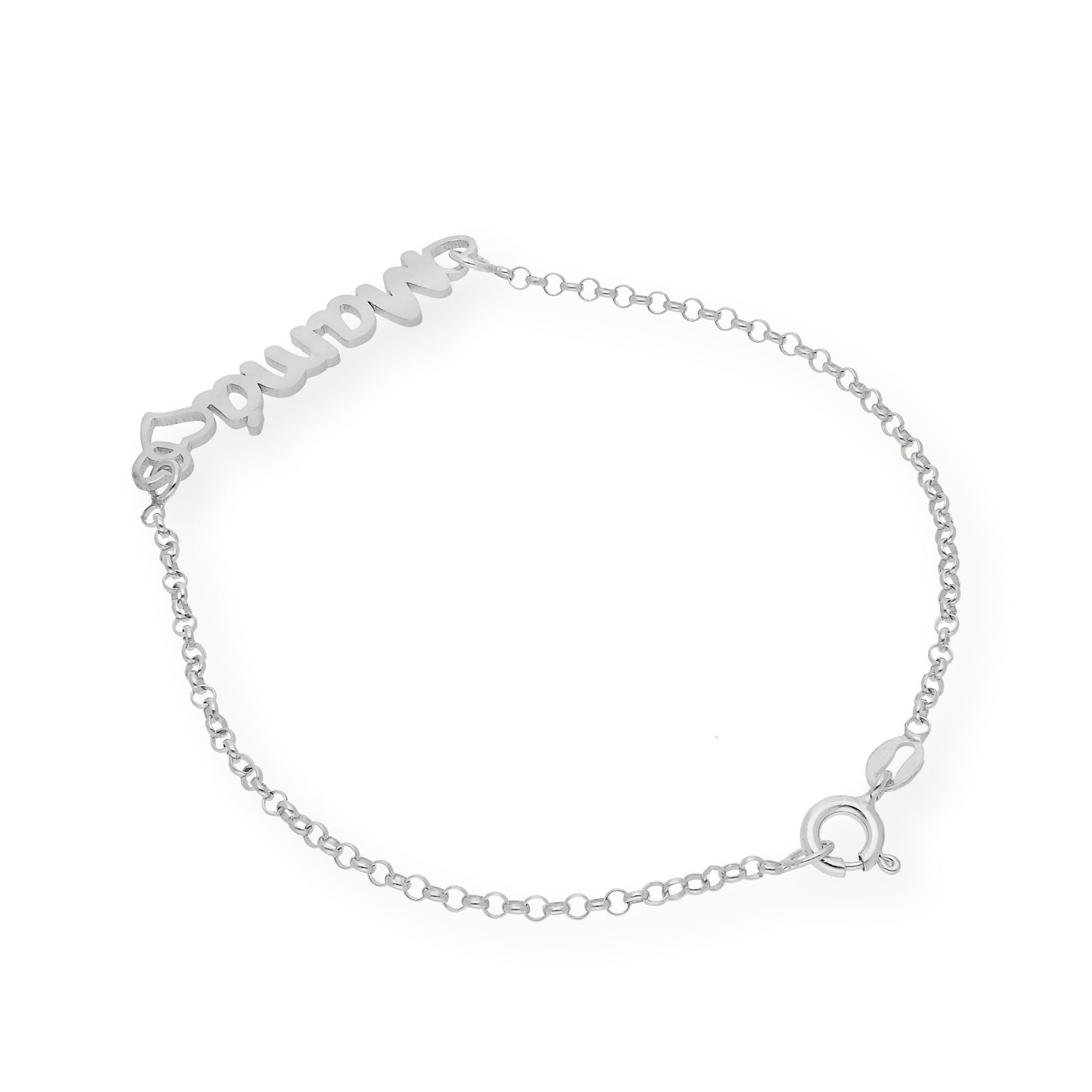 Pulsera Love Mamá Personalizada en Plata 925 con Baño de Oro 18k