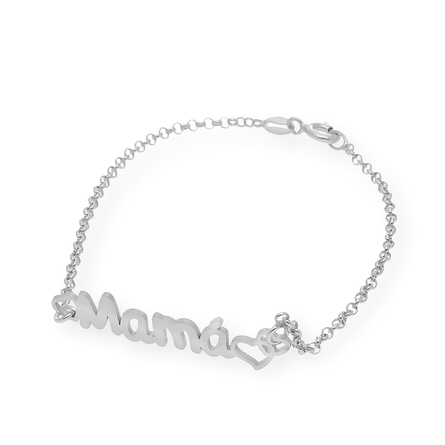 Pulsera Love Mamá Personalizada en Plata 925 con Baño de Oro 18k