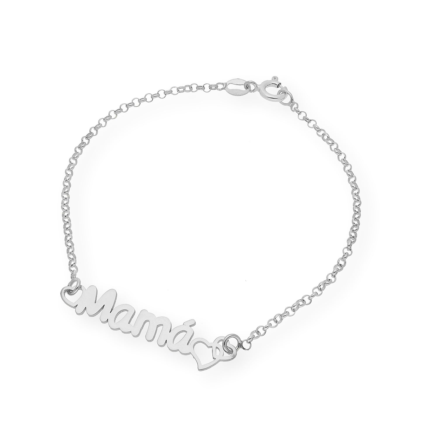 Pulsera Love Mamá Personalizada en Plata 925 con Baño de Oro 18k