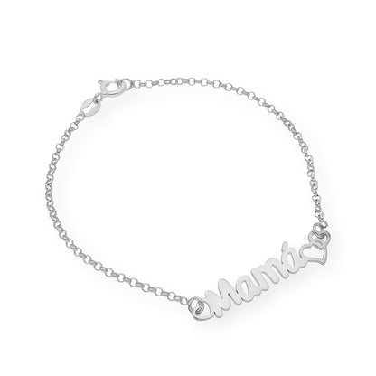 Pulsera Love Mamá Personalizada en Plata 925 con Baño de Oro 18k