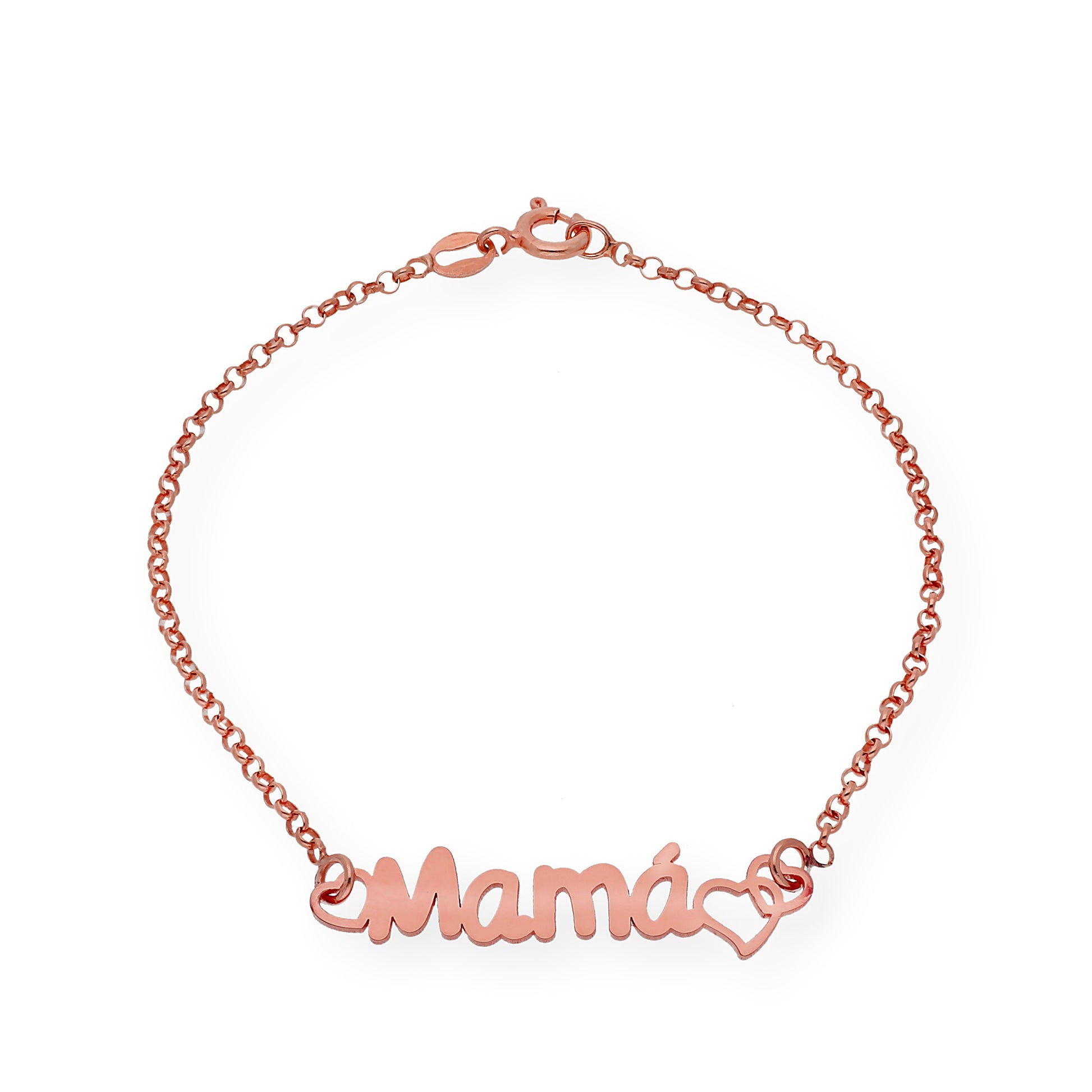 Pulsera Love Mamá Personalizada en Plata 925 con Baño de Oro 18k