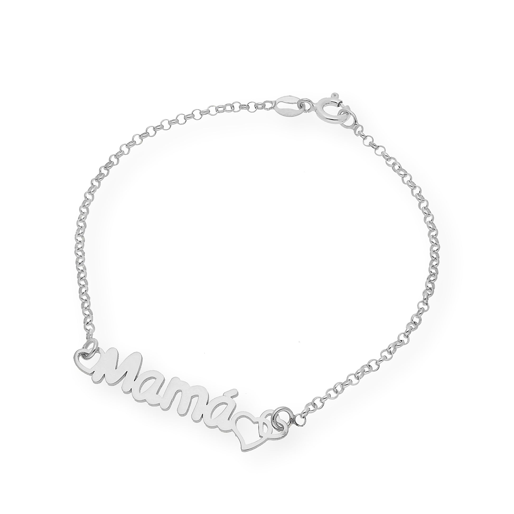 Pulsera Love Mamá Personalizada en Plata 925 con Baño de Oro Rosa 18k