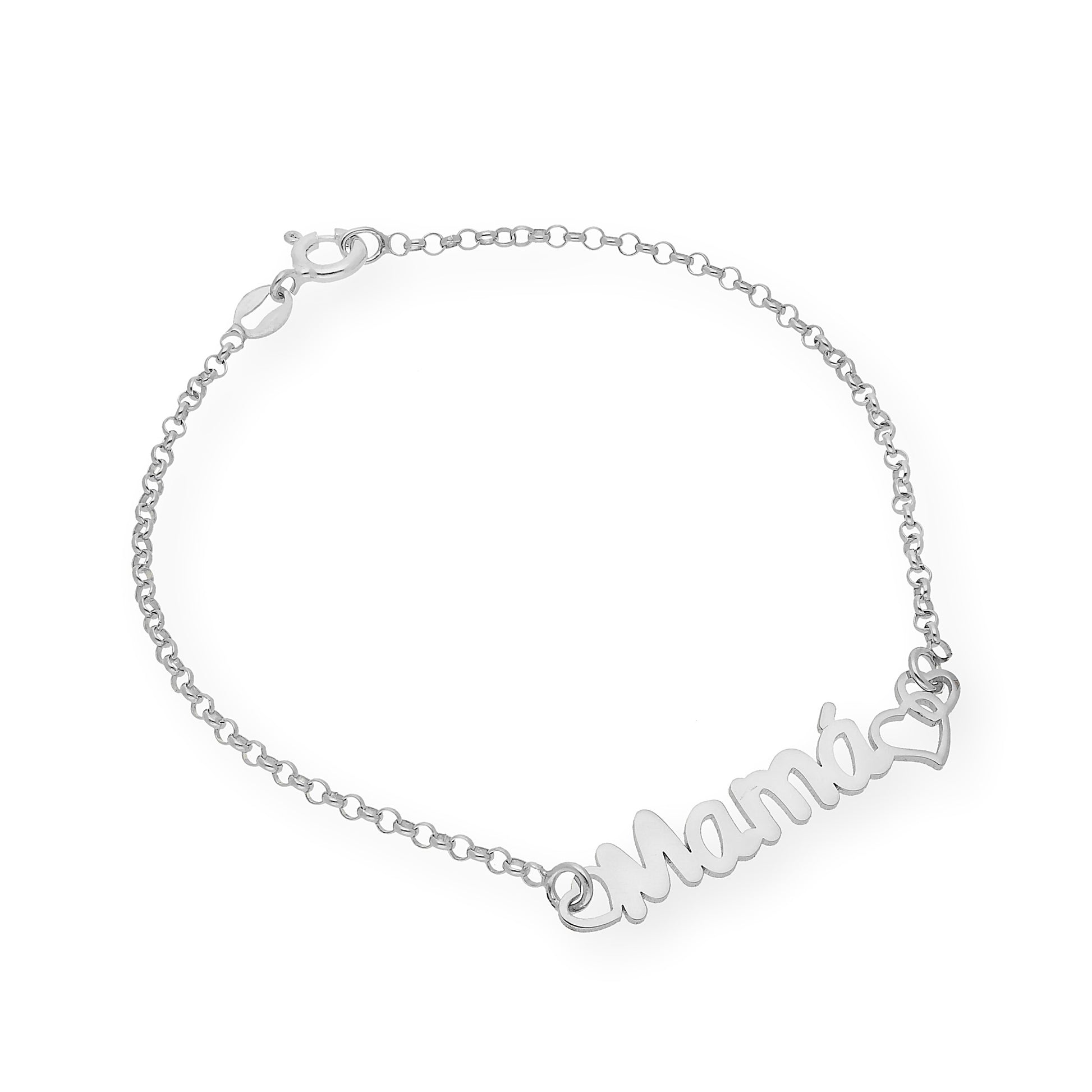 Pulsera Love Mamá Personalizada en Plata 925 con Baño de Oro Rosa 18k