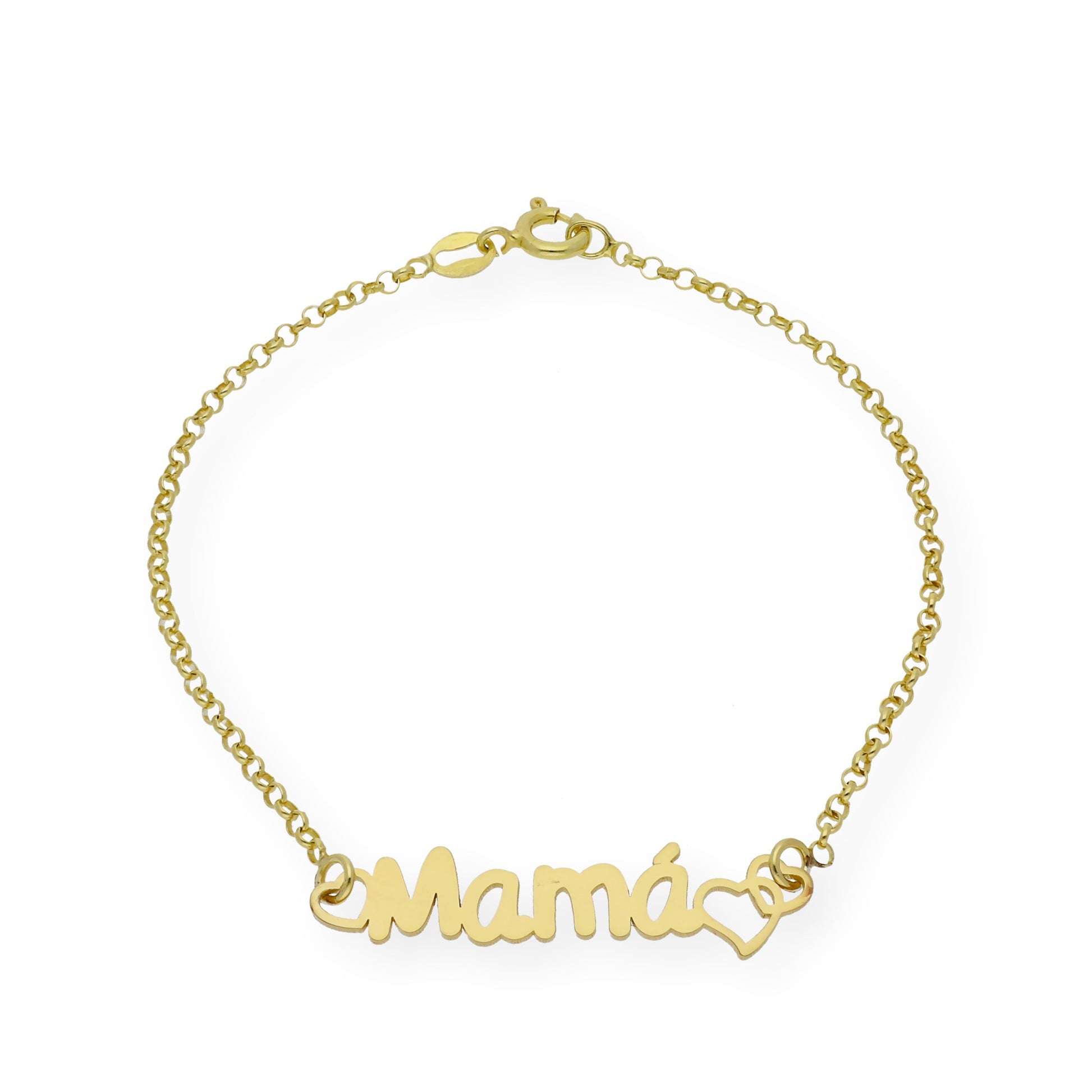 Pulsera Love Mamá Personalizada en Plata 925 con Baño de Oro Rosa 18k
