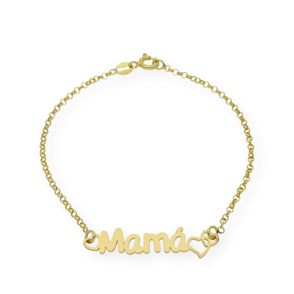 Pulsera Love Mamá Personalizada en Plata 925 con Baño de Oro Rosa 18k