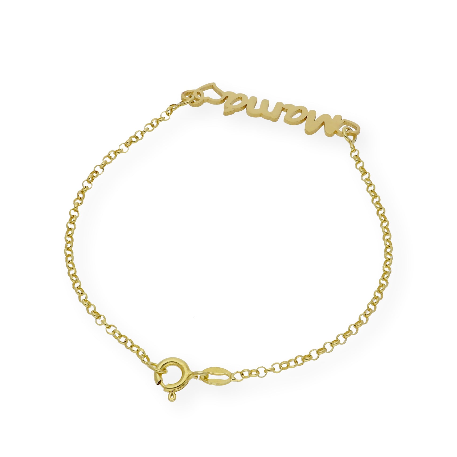Pulsera Love Mamá Personalizada en Plata 925 con Baño de Oro Rosa 18k
