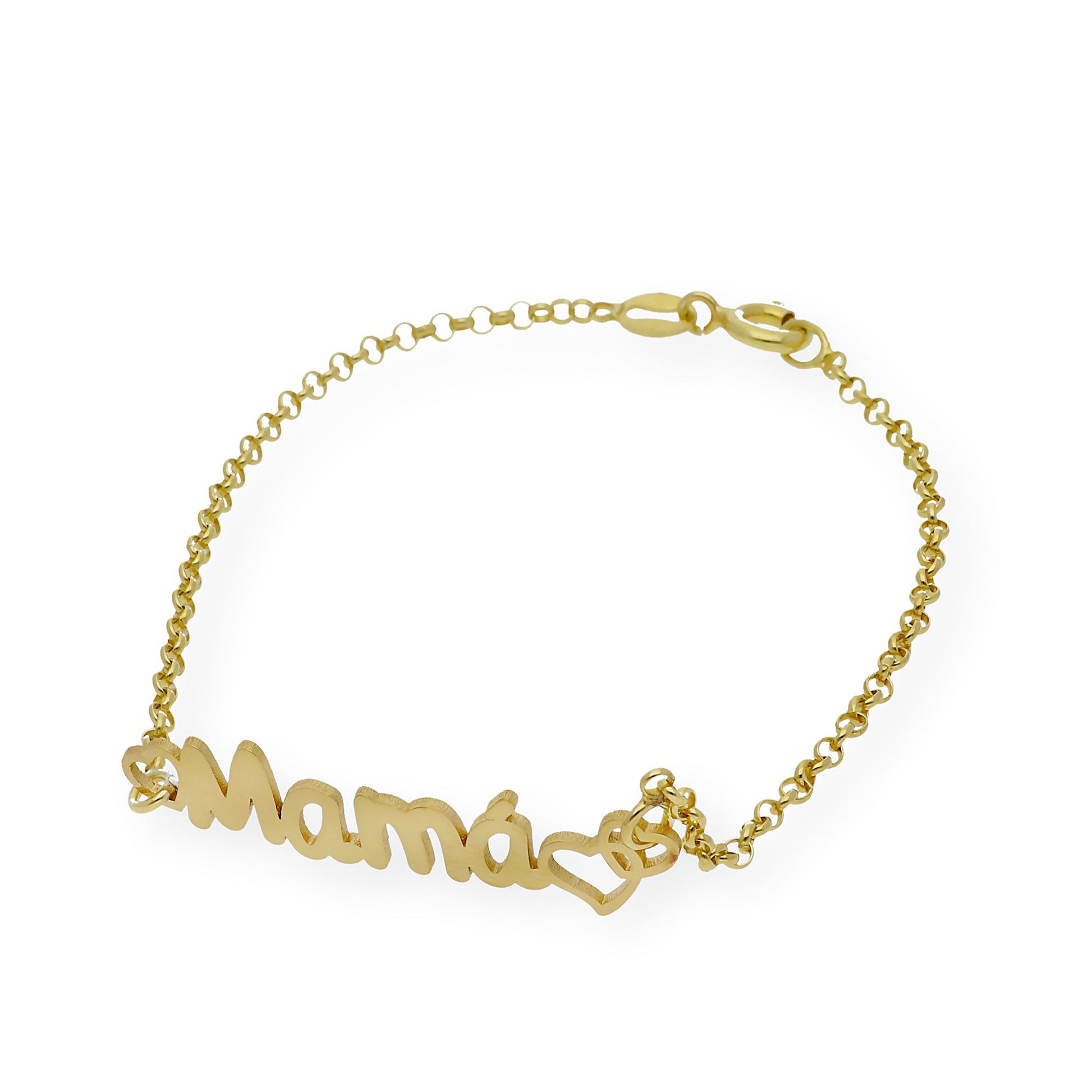 Pulsera Love Mamá Personalizada en Plata 925 con Baño de Oro Rosa 18k