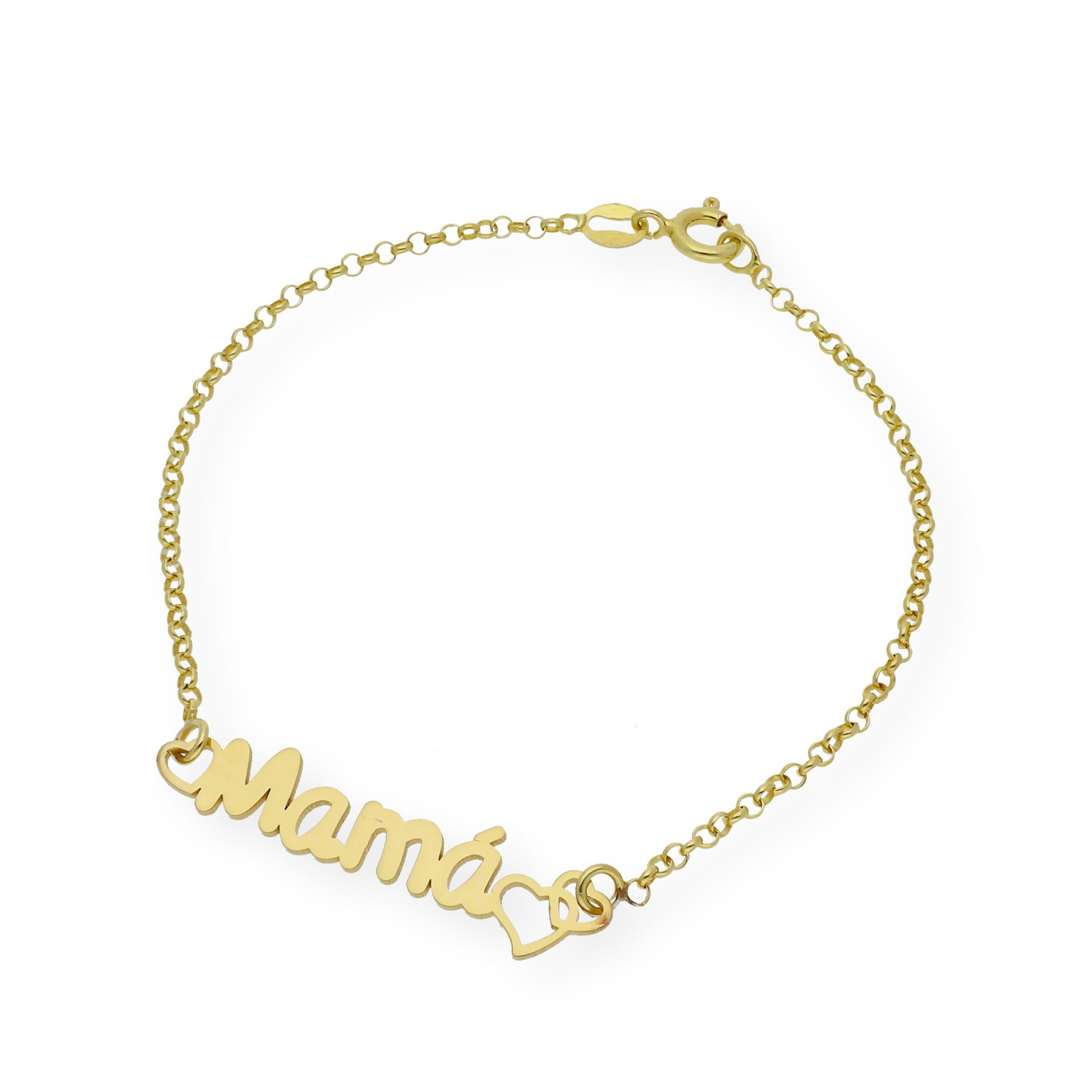 Pulsera Love Mamá Personalizada en Plata 925 con Baño de Oro Rosa 18k