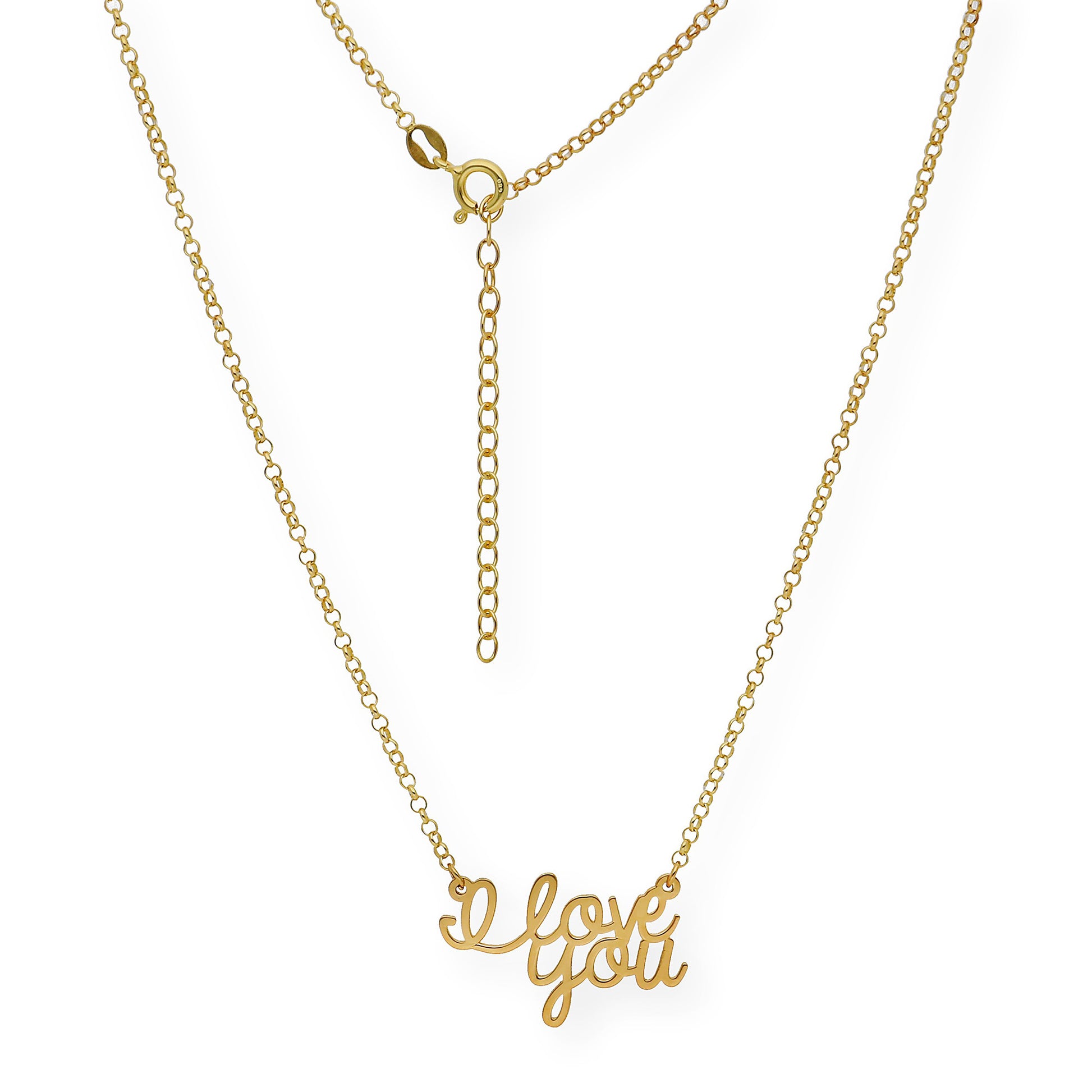 Colgante Love You en Plata 925 con Baño de Oro 18k
