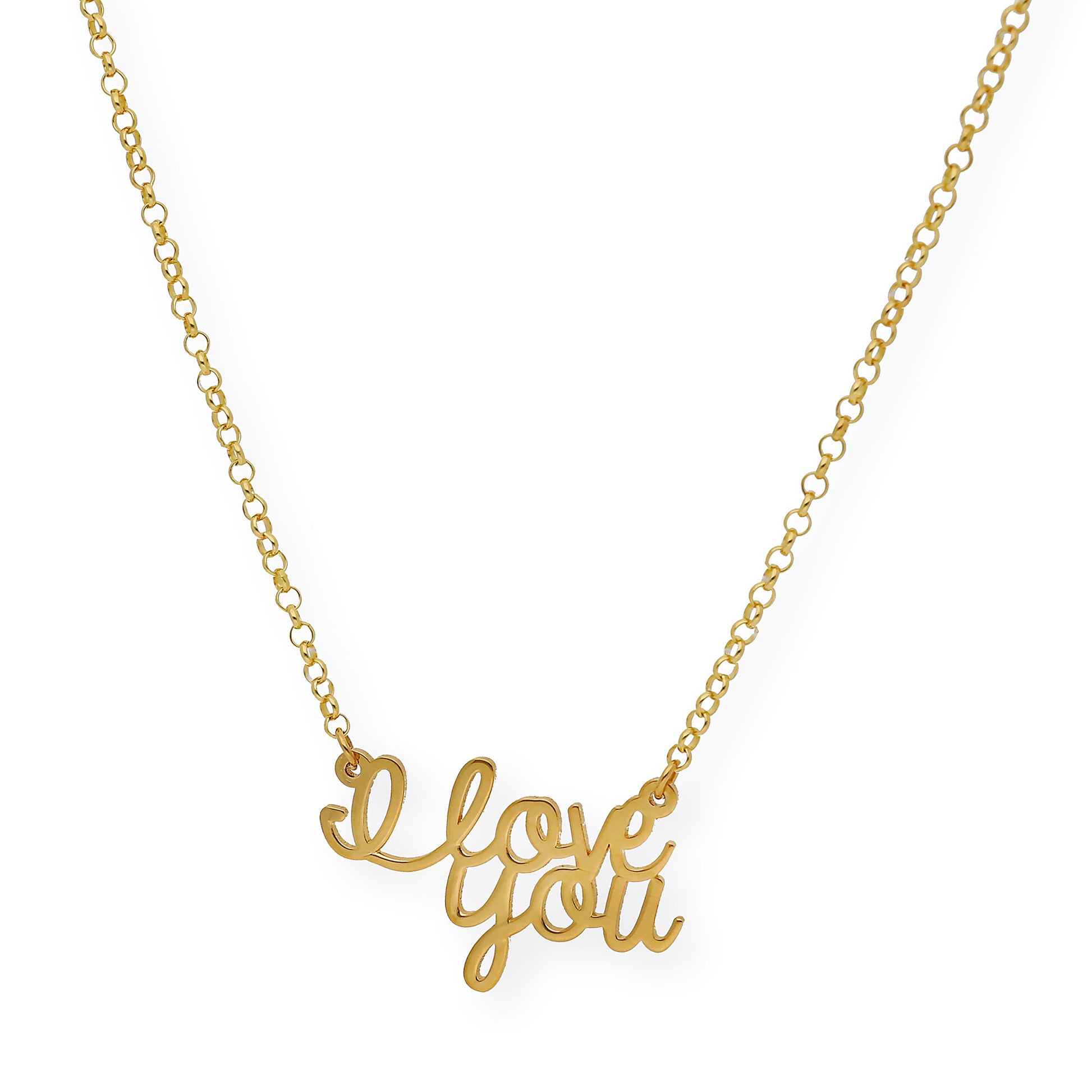 Colgante Love You en Plata 925 con Baño de Oro 18k