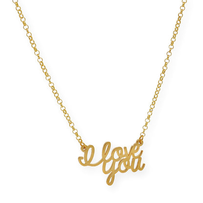 Colgante Love You en Plata 925 con Baño de Oro 18k